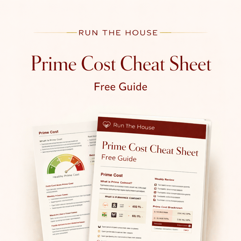 Run the House | Prime Cost Cheat Sheet